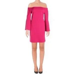 CeCe Off Shoulders Mini Dress, Size 10 Color Hot Pink